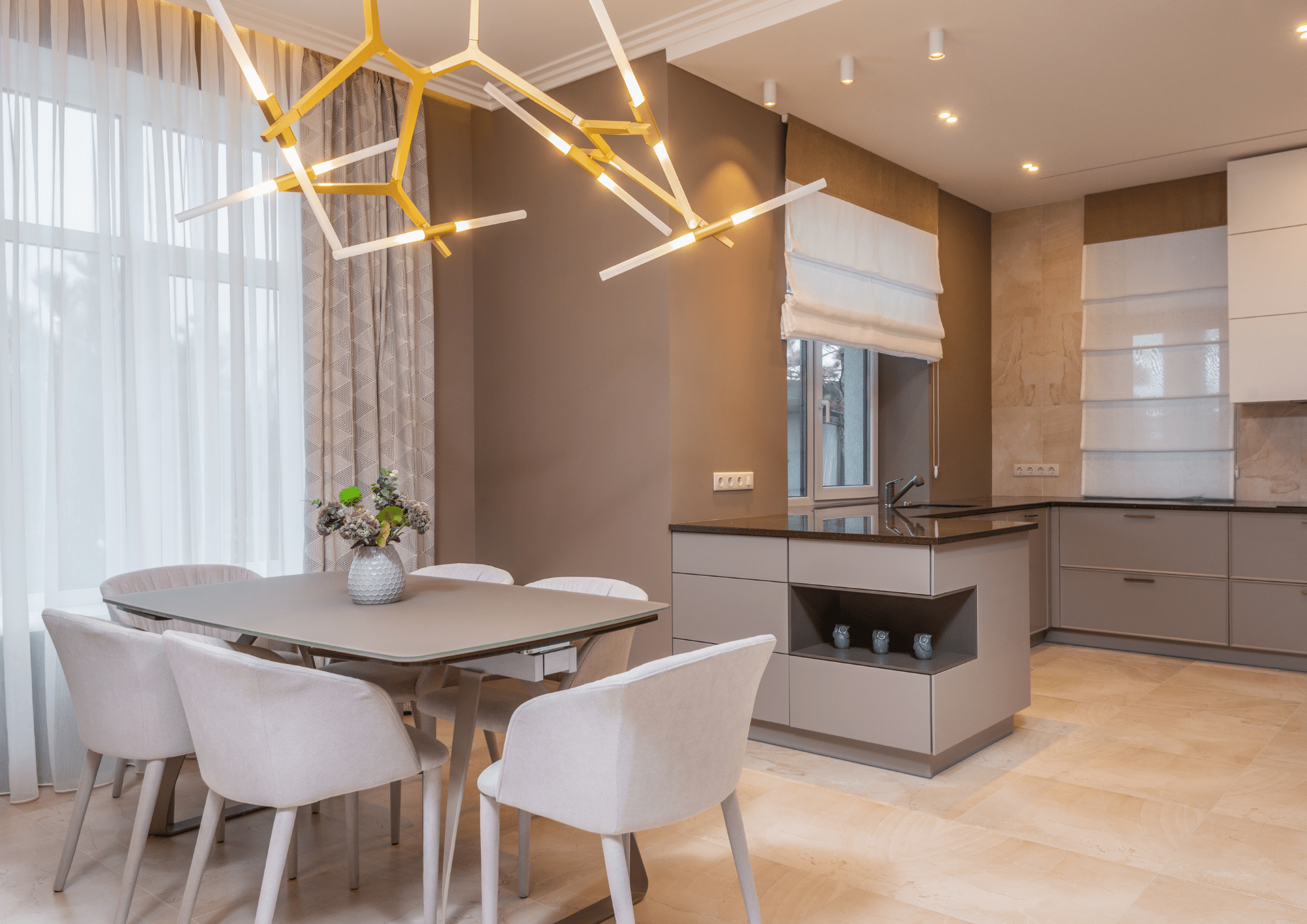 Hogar minimalista, moderna y acogedora